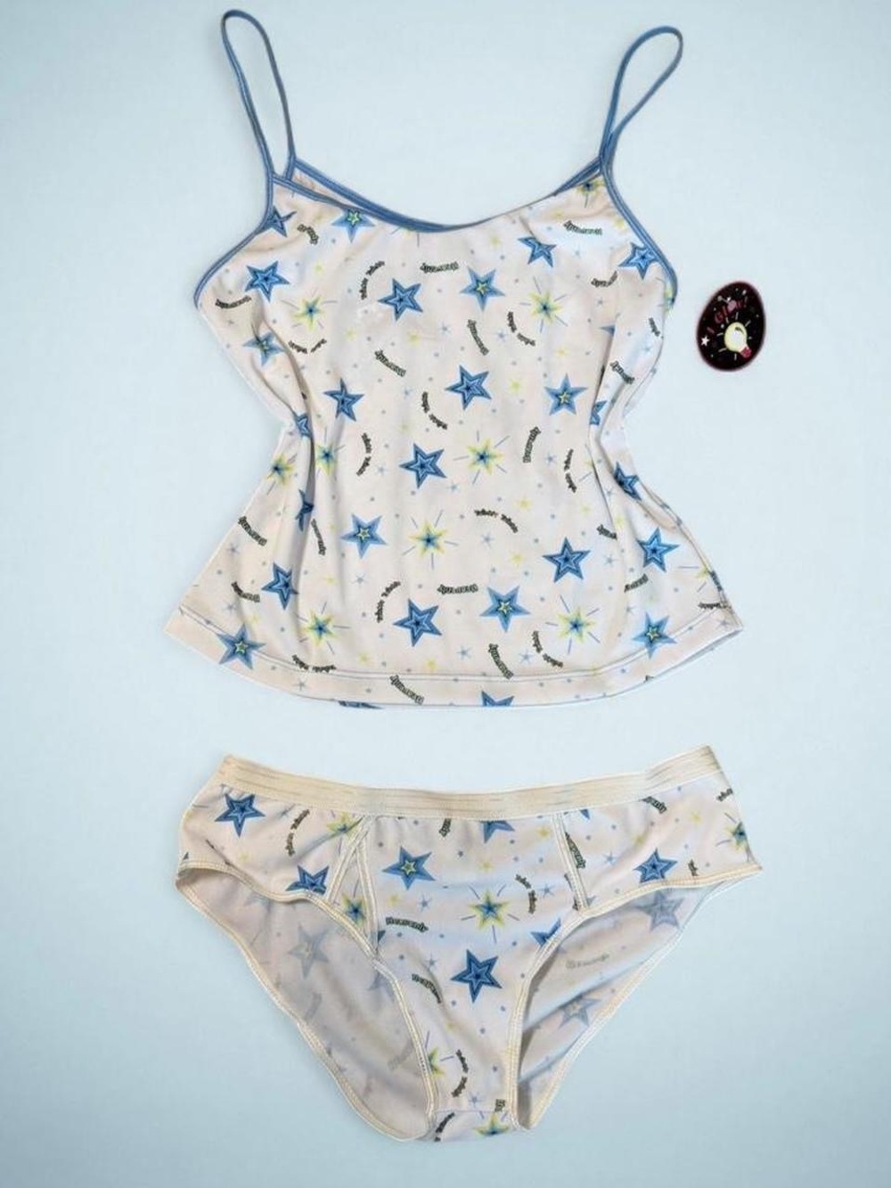2000’s White and Blue Star Cami and Underwear Set